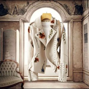 Floral Faux Leather Jacket